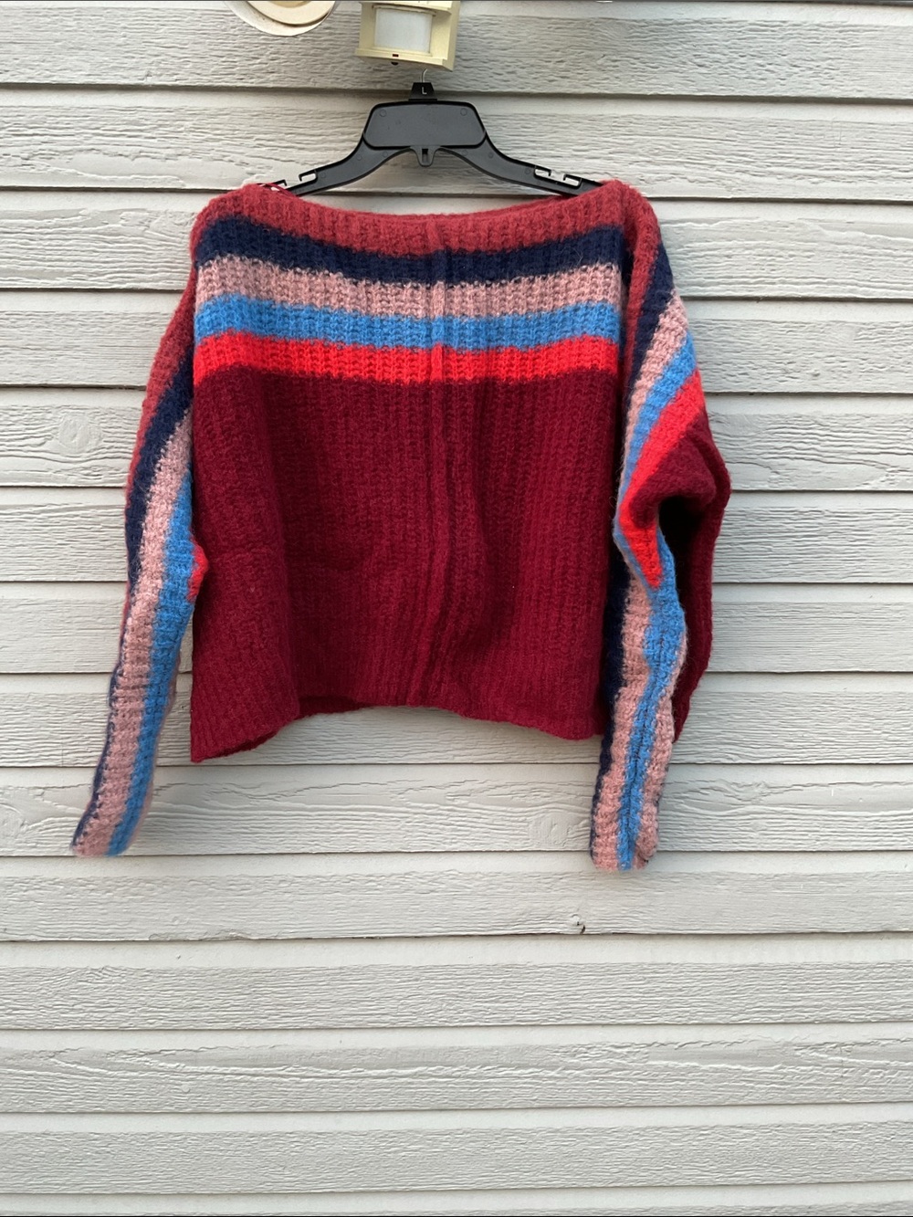 FP Movement by Free People Burgundy Striped Cardigan